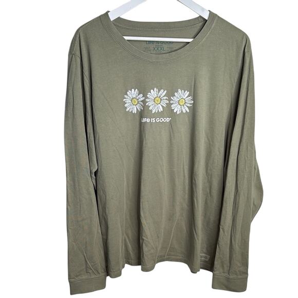 Life is Good Women’s Long Sleeve Crusher Daisy Tee T-shirt W1597 Plus Size XXXL - Picture 1 of 6